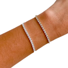 Pulseira Amaea em Zircônias Cristal Folheada a Prata