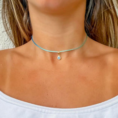 Choker 2 em 1 de Olho Grego Folheado a Ouro 18k