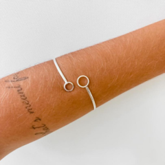 Bracelete Amaea Círculos Regulável Banhado a Prata