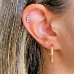 Brinco Amaea Argola Folheada a Ouro 18k - 1 Ano de Garantia no Banho