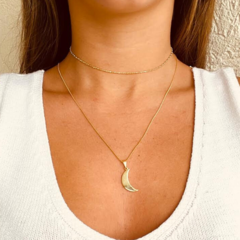 Choker Corrente Arroz Folheada a Ouro 18k