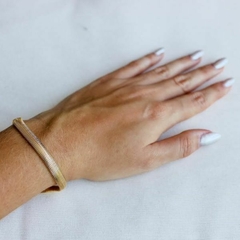 Pulseira Amaea Malha Serpente Grossa Folheada a Ouro 18k