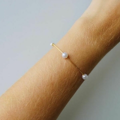 Pulseira Amaea com Pérolas Folheada a Ouro 18k