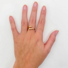 Anel Amaea 2 gotas Regulável Folheado a Ouro 18k