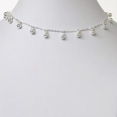 Choker Amaea de Bolinha Folheada a Prata