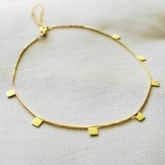 Choker Amaea Quadradinhos Banhada a Ouro 18k - Amaea Semijoias 