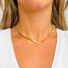 Colar Amaea Malha Grossa Folheada a Ouro 18k - 1 Ano de Garantia no Banho