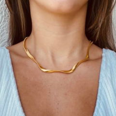 Colar Amaea Malha Grossa Folheada a Ouro 18k - 1 Ano de Garantia no Banho