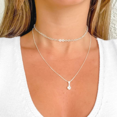 Choker Amaea Corrente Elo Redondo Folheada a Prata - comprar online