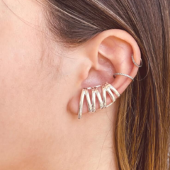 Brinco Amaea Ear Cuff Fios Folheado a Prata