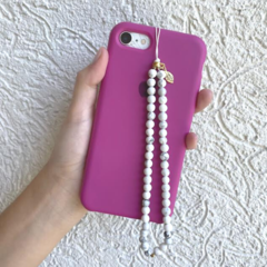 Phone Strap Amaea esfera Natural 6mm Howlita Branca