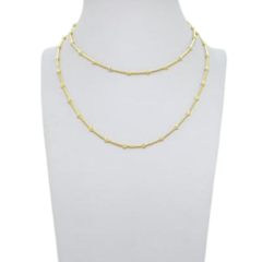 Colar Amaea Longo Rabo de Rato com Bolinhas Folheado a Ouro 18k