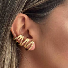Brinco Amaea Ear Cuff Fios Folheado a Ouro 18k