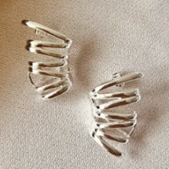 Brinco Amaea Ear Cuff Fios Folheado a Prata