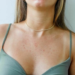 Choker Amaea de Zircônia Folheada a Ouro