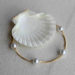 Pulseira Amaea com Pérolas Folheada a Ouro 18k