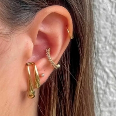 Brinco Amaea Ear Hook Duplo Folheado a Ouro 18k