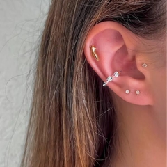 Piercing Amaea Raio em Zircônias Folheado a Prata - 1 Ano de Garantia no Banho
