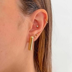 Brinco Amaea Barra M Folheado a Ouro 18k