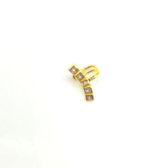 Piercing Amaea Fileira com 5 Zircônias Cristal Folheada a ouro 18k