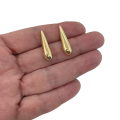 Brinco Gota Lisa Folheado a Ouro 18k