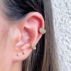 Piercing Gota Invertida em Zircônias Folheado a Ouro 18k - 1 Ano de Garantia no Banho