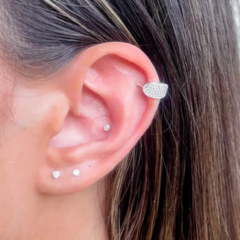 Piercing Gota Invertida em Zircônias Folheado a Prata  - 1 Ano de Garantia no Banho