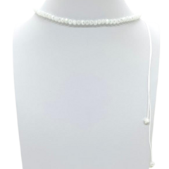 Choker Amaea de Cristal Facetado Branco Brilhante em Macramê de 4mm 