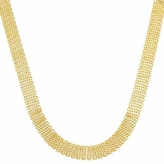 Choker Amaea Esteira 5mm Folheada a Ouro 18k