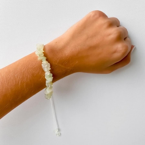 Pulseira de Cascalho Azul Claro com Alongador 