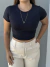 Cropped Manguinha Preto