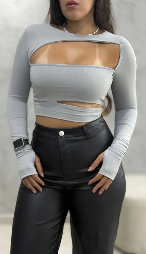 Cropped Kourt Cinza - comprar online