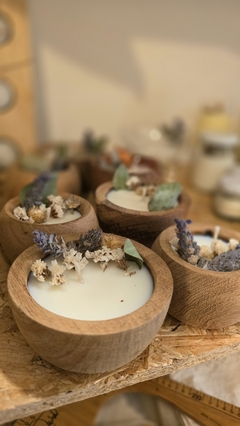Vela cuenco madera