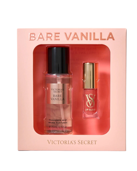 Kit Travel Size Victoria’s Secret - Bare Vanilla Body Splash e Lip Gloss 75ml