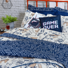 Edredom Solteiro Dupla Face Game City Malha Fio Penteado - comprar online