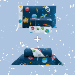 KIT ASTRO AZUL MARINHO - COLCHA + JOGO DE CAMA 03 PEÇAS 200 FIOS - comprar online