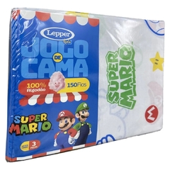 Jogo de Cama Solteiro Super Mario 03 peças 100% Algodão - loja online