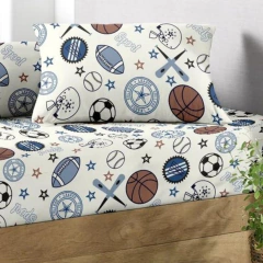 Kit Sports Fio Egípcio - Edredom + Jogo de Cama 02 Peças - O Dia Clareou | Roupa de Cama Infantil