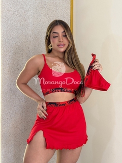Kit saia love vermelho