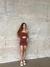 Vestido recorte - Marrom - loja online