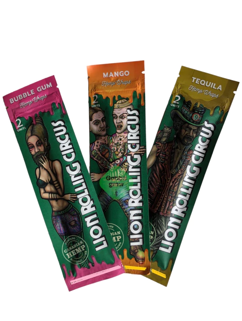 Combo X3 Hemp Wraps Lion Rolling Circus Wrap