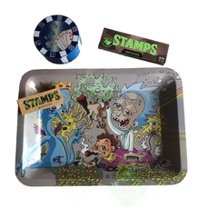 Combo bandeja metal dibujos rick and morty picador poker
