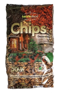 Chips Terrafertil Deco Marron Oscuro Corteza De Pino 50 Lt.