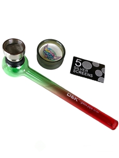 Pipa Bong D&K vidrio con mini picador + 5 filtros