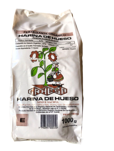 Harina De Hueso Fertilizante Orgánico Grhesa 1 kilo