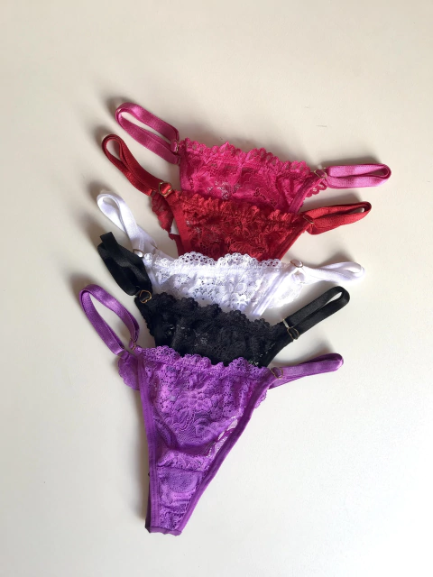 Kit Fio Lucy Regulável - 5 Cores em Renda e Poliamida