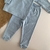CONJUNTO DE BLUSA CANELADO ALGODÃO AZUL BEBÊ - loja online