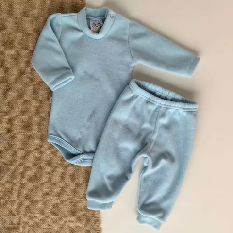 CONJUNTO DE BODY E CALÇA SOFT AZUL BEBÊ