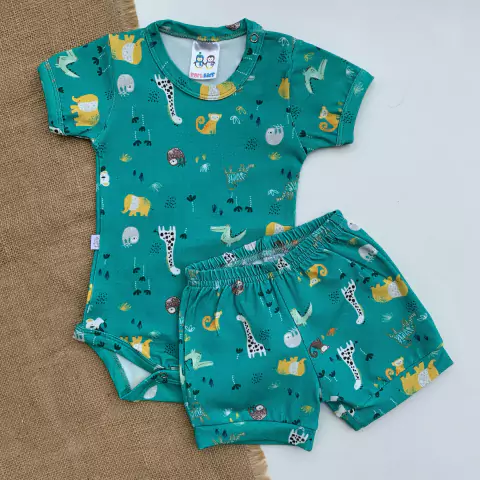 CONJUNTO BODY E SHORT COTTON LIGHT SAFARI
