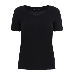 T-SHIRT GOLA V ALGODÃO EGÍPCIO - PRETA - Slou